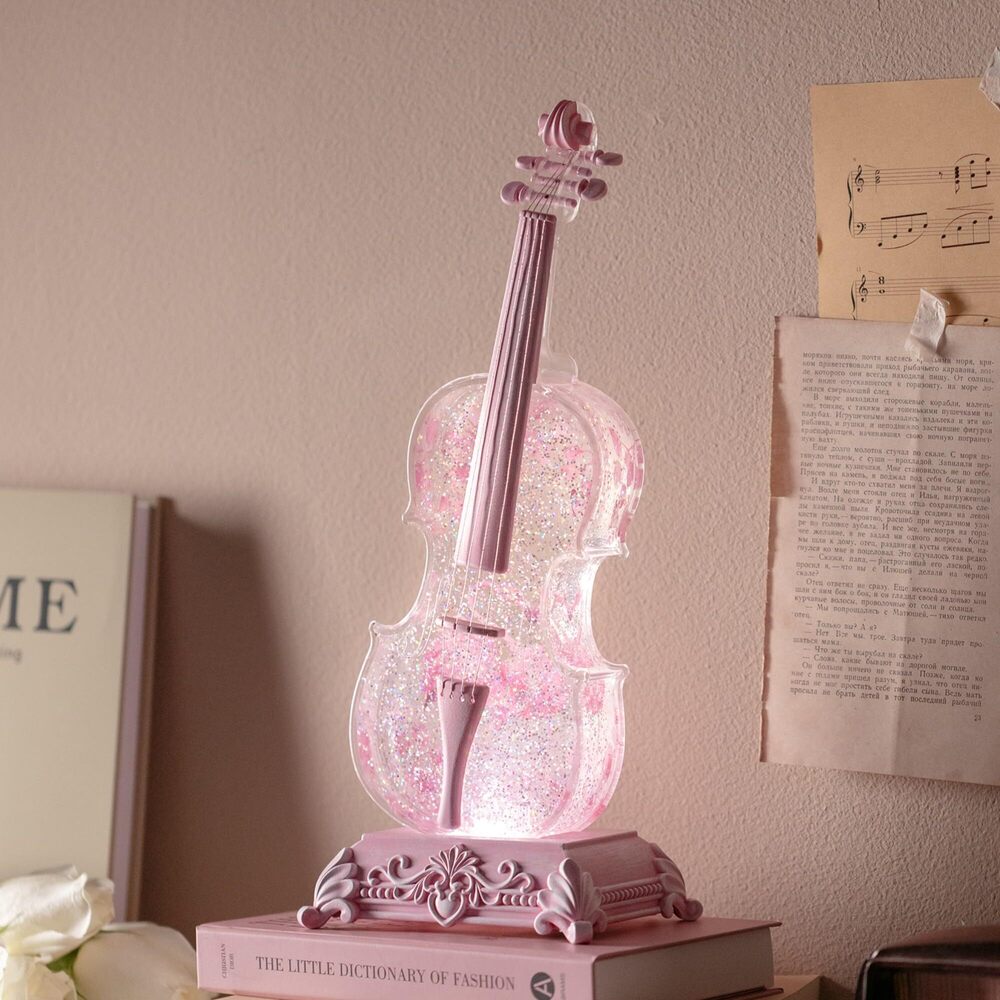 1669 Violin Music Box Gift Snow Globe for Kids Friends Little Girls Sister